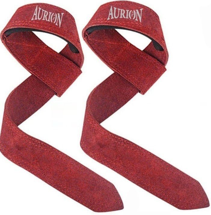 Aurion by 10Club Fitness 1.5 Premium Genuine Leather Lifting Adjustable Wrist Straps (Maroon) | Relief Wrist Pain Remedy | Straps for Fitness Weightlifting | Wrist Wraps | Wrist Pain Relief | for Men and Women