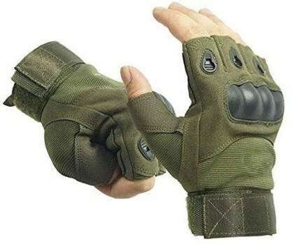 Tactical Gloves Military Hiking Mountain Motorcycle Biking Camping Gloves Fingerless Half Finger Men Women Work Outdoor Gloves (Special for Gym) (Free Size |Green)