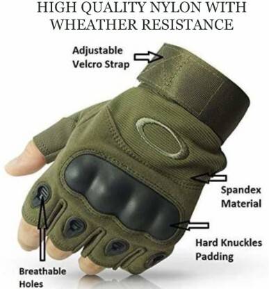 Tactical Gloves Military Hiking Mountain Motorcycle Biking Camping Gloves Fingerless Half Finger Men Women Work Outdoor Gloves (Special for Gym) (Free Size |Green)