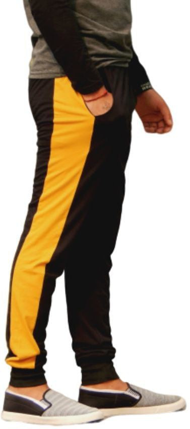 Men Colorblock Black/Yellow Joggers (Pack of 1)