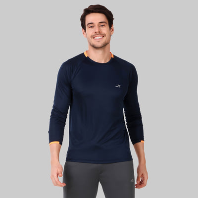 Solid Men Round Neck Dark Blue T-Shirt (Dark Blue)(Round Neck)