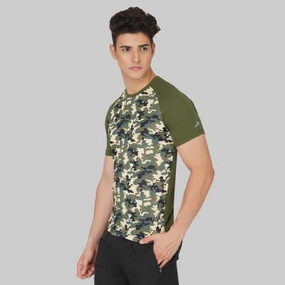 Printed Men Round Neck T-Shirt (camo)