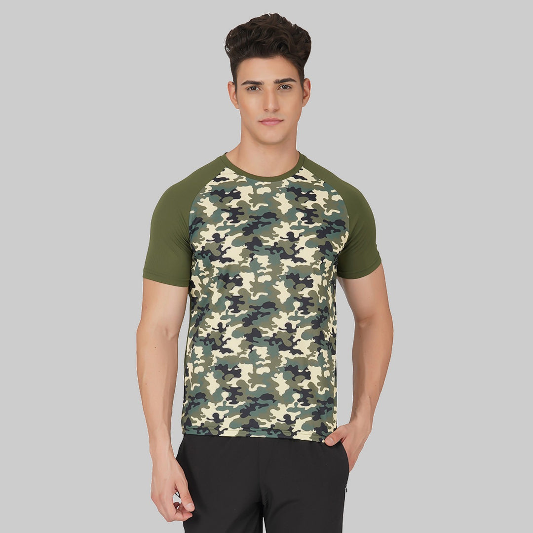 Printed Men Round Neck T-Shirt (camo)