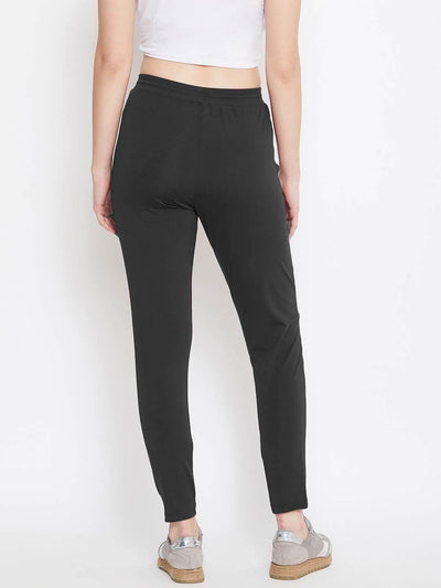 Women Black Solid Track Pants - Kriya Fit