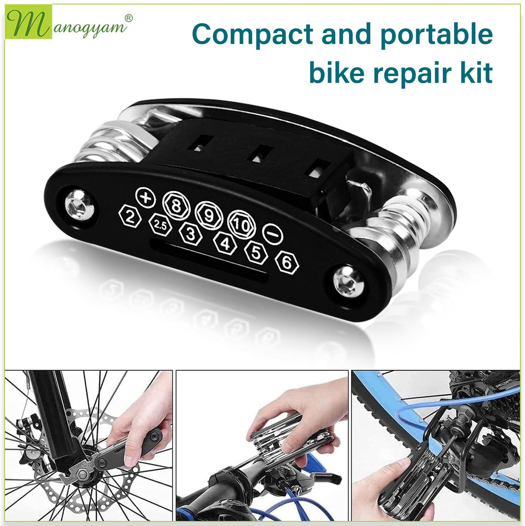 Combo Pack of Bicycle Key Lock & 15-In-1 Cycle Repair Tool