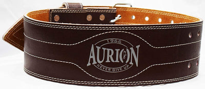 Aurion by 10Club Premium Leather Weight Lifting Belt-Small | Powerlifting Leather Gym Belt for Workout | Dead Lift Belt - Coffee