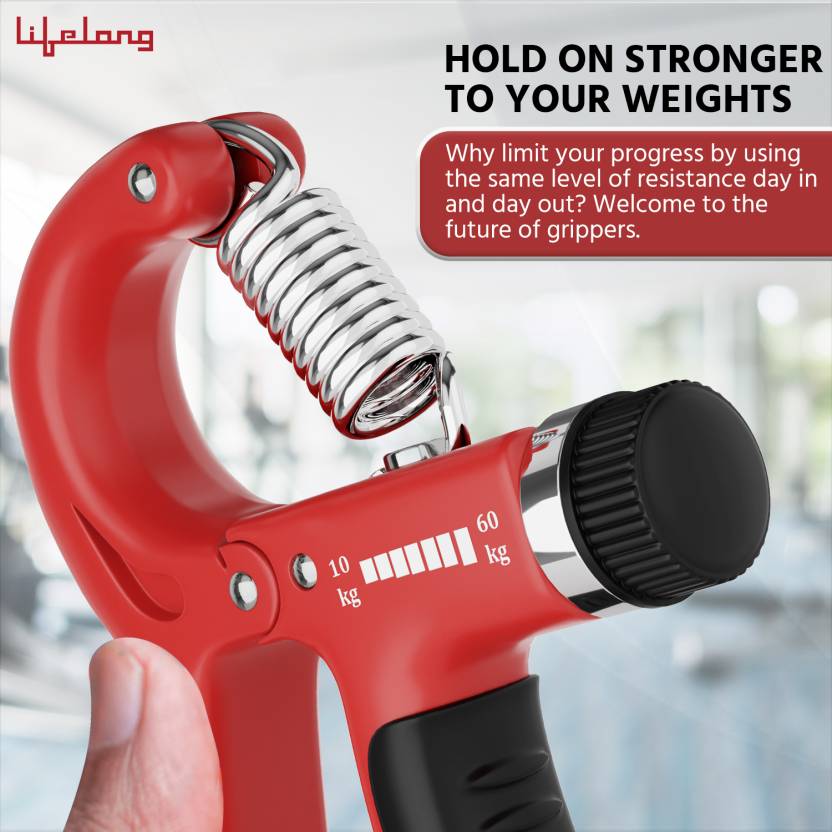 Adjustable Hand Grip Strengthener | Hand Gripper for Men & Women for Gym Workout Hand Exercise Equipment to Use in Home for Forearm Exercise | Finger Exercise Power Gripper (Red & Black)