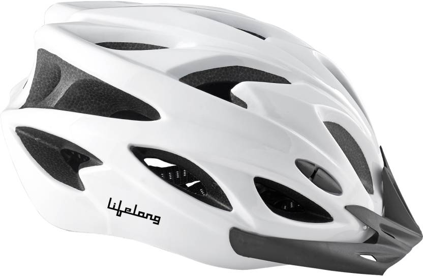 Adjustable Cycling Helmet with Detachable Visor | Adjustable Light Weight Mountain Bike Cycle Helmet with Padding for Kids and Adults (White | 6 Months Warranty) | White