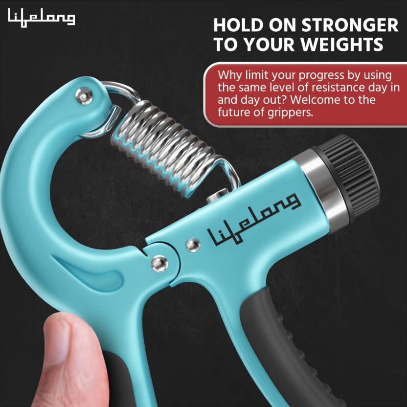 Adjustable Hand Grip Strengthener | Hand Gripper for Men & Women for Gym Workout Hand Exercise Equipment to Use in Home for Forearm Exercise (5-60kgs) - Blue & Black