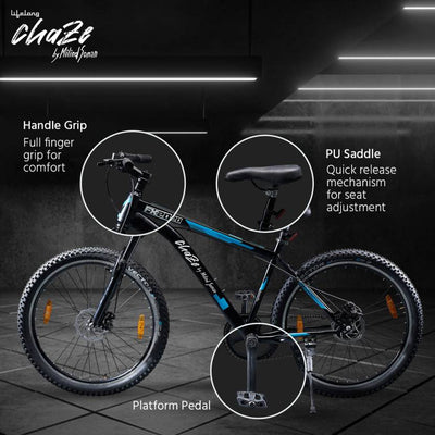 Chaze by Milind Soman 27.5 T Road Cycle (Single Speed, Black, Blue)