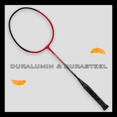 Hundred POWERTEK 100 (2PCS IN 1) Strung Badminton Racquet (Red / Black)