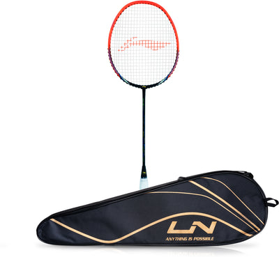 Li-Ning Wind Lite 800 Strung Badminton Racquet (Black / Orange)