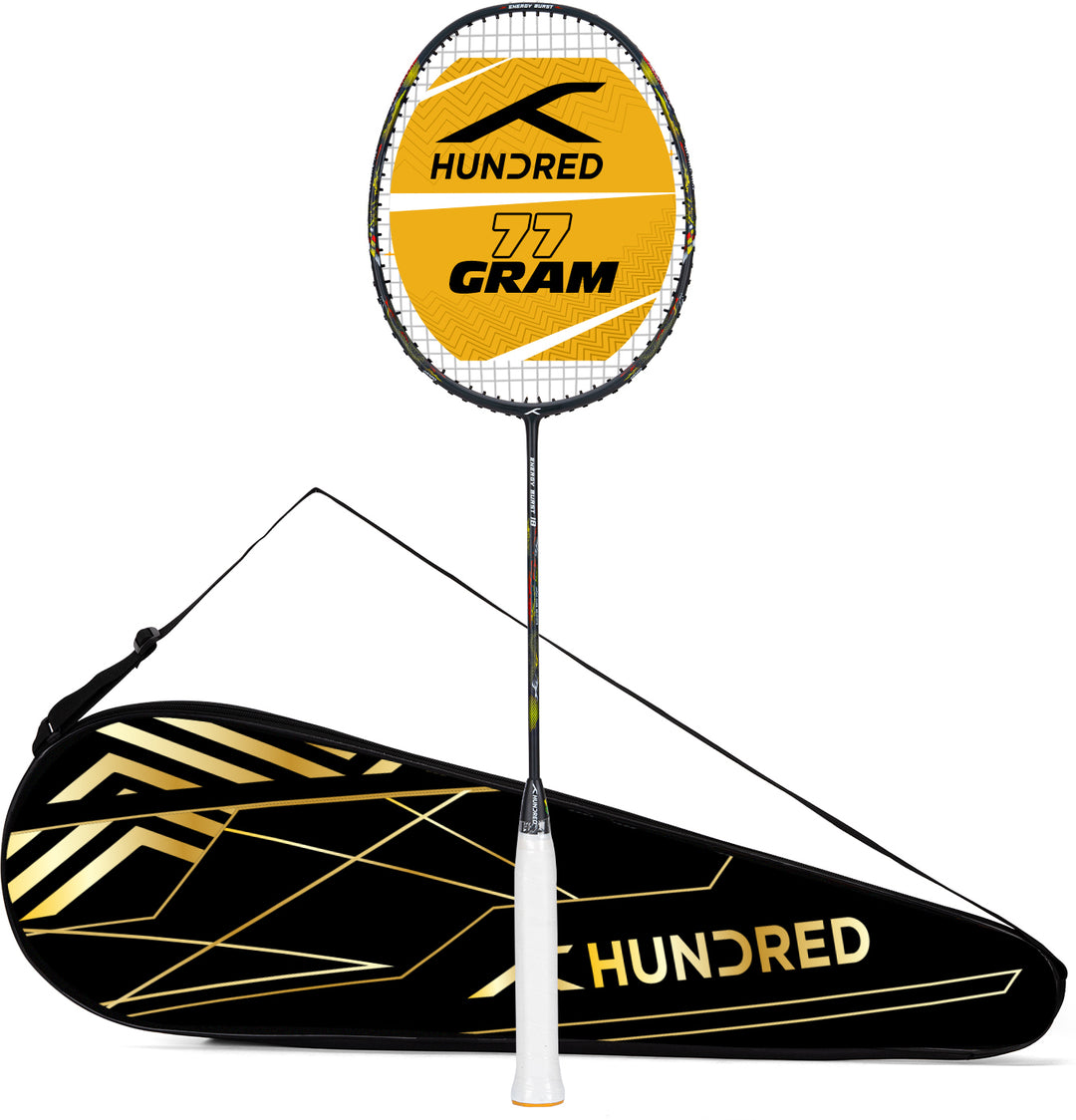 Hundred ENERGY BURST 18 Strung Badminton Racquet (Grey / Yellow)