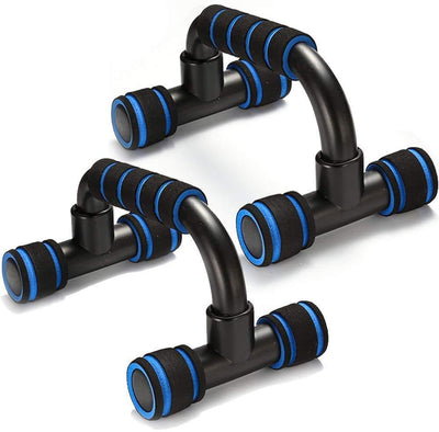 Push Up Bar, Portable Push Up Handles for Floor with Cushioned Foam Grip & Non-Slip (Blue) Pack of 1 - Kriya Fit