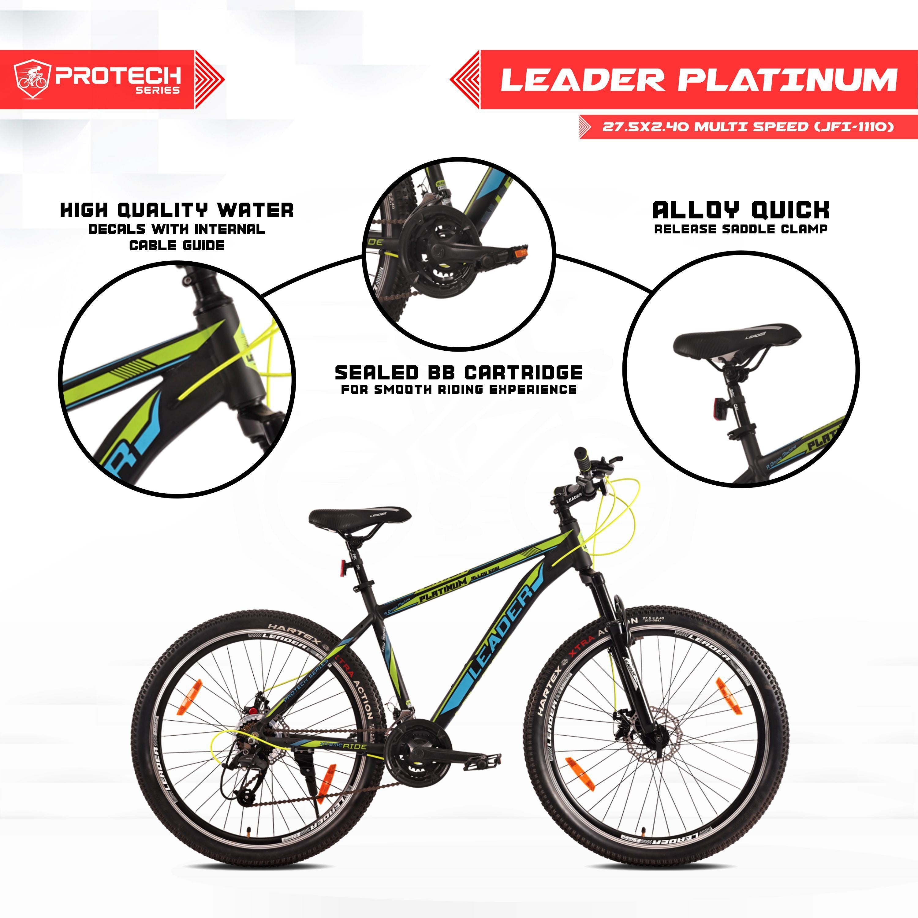 Platinum 27.5T 21 Speed Alloy MTB Cycle with Front Suspension and