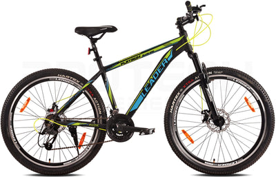Platinum 27.5T, 21-Speed Alloy MTB Cycle with Front Suspension and Dual Disc, 27.5" Hybrid Cycle City Bike, 21-Gear, Black