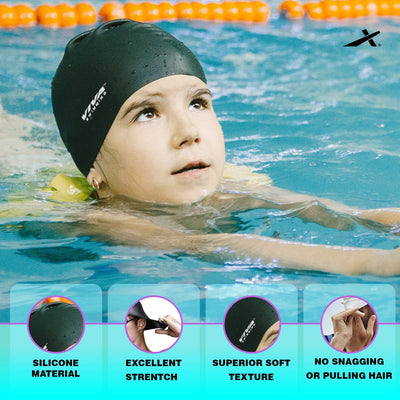 Premium Swimming Kit (Silicone Cap / Swimming Goggle / Earplugs)(Black)