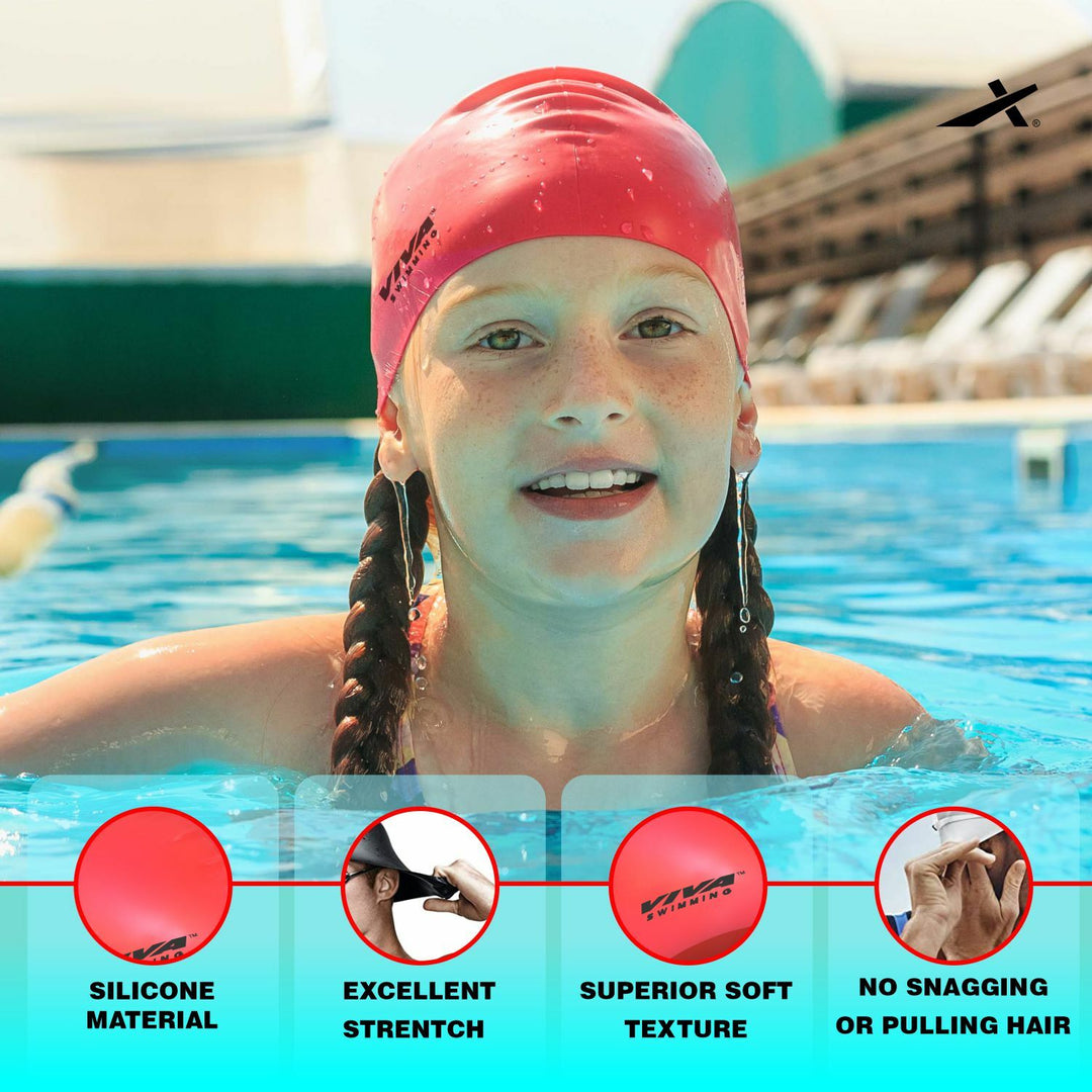 Premium Swimming Kit (Silicone Cap / Swimming Goggle / Earplugs)(Red/Black)