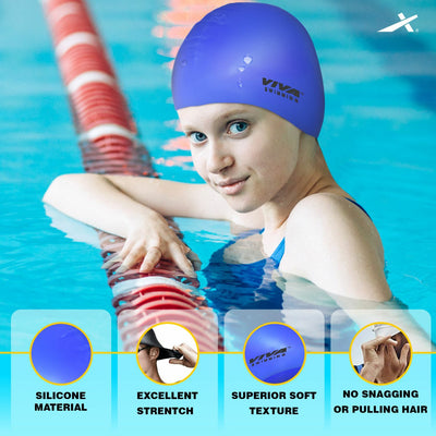 Premium Swimming Kit (Silicone Cap / Swimming Goggle / Earplugs)(Blue)