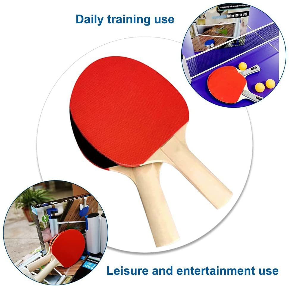Professional Ping Pong 1Pair Paddle Set with 3PC Balls |Home Indoor or Outdoor Play