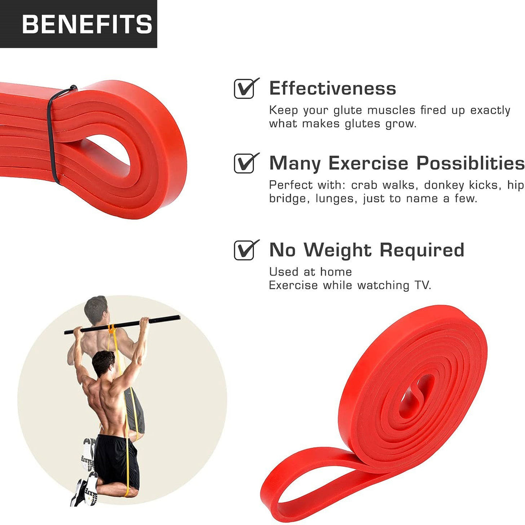 Pull Up Assist Band Stretching Resistance Band - Mobility and Powerlifting Band (Red)