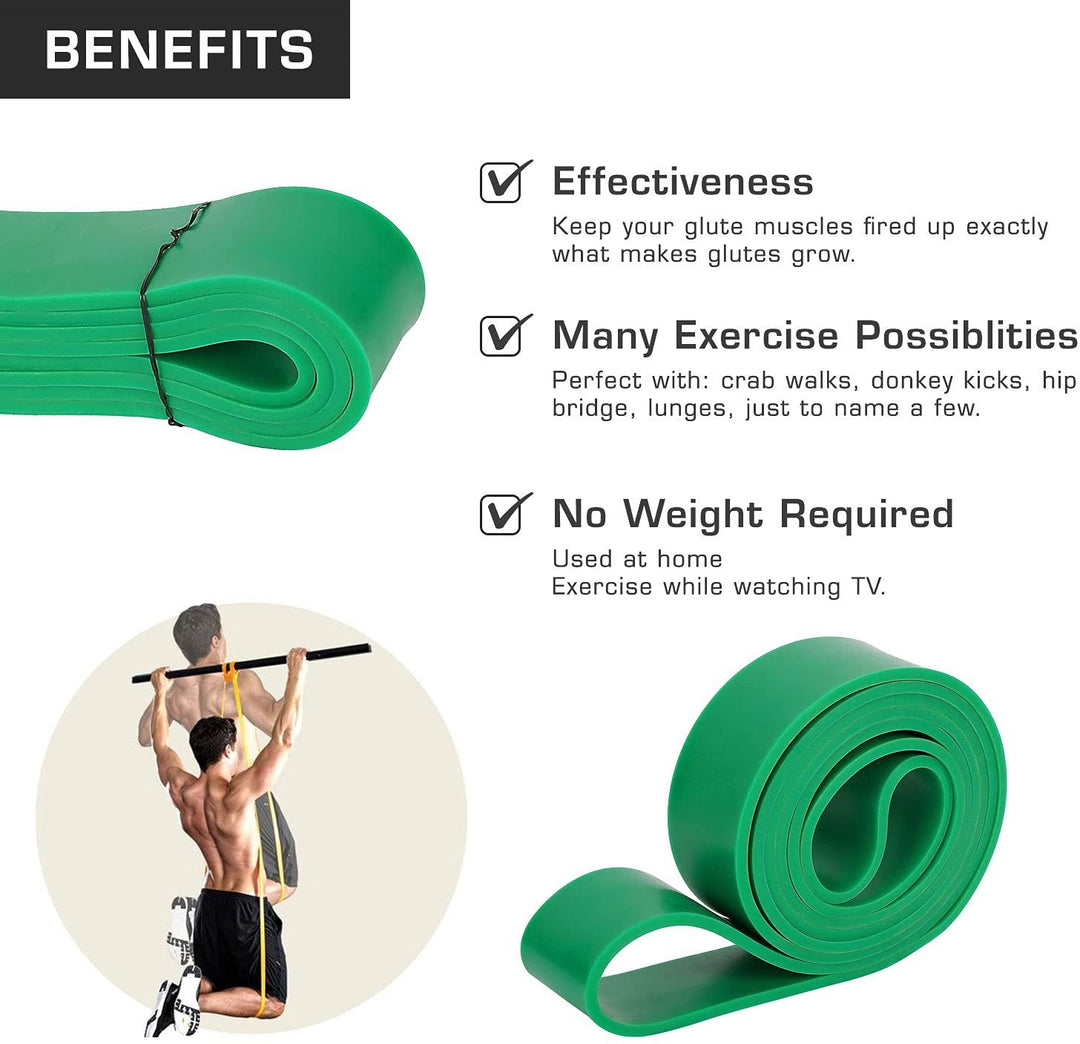 Pull Up Assist Band Stretching Resistance Band - Mobility and Powerlifting Band (Green)