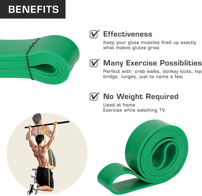 Pull Up Assist Band Stretching Resistance Band - Mobility and Powerlifting Band (Green)