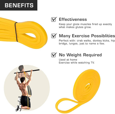 Pull Up Assist Band Stretching Resistance Band - Mobility and Powerlifting Band (Yellow)