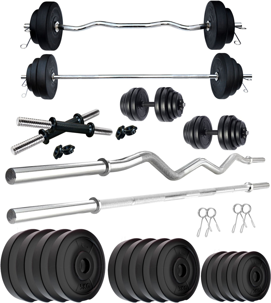 40 kg PVC Combo | Home Gym | ( 2 kg x 4 = 8Kg + 3 kg x 4 = 12 kg + 5 kg x 4 = 20Kg )