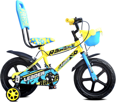 Racer 14T Kids Cycle with Training Wheels, Semi-Assembled, Age Group 2-5 Years, 14" Road Cycle, Single Speed, Blue