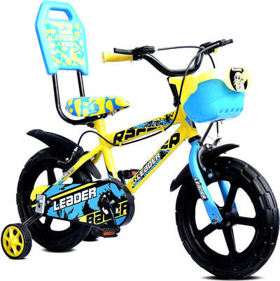 Racer 14T Kids Cycle with Training Wheels, Semi-Assembled, Age Group 2-5 Years, 14" Road Cycle, Single Speed, Blue