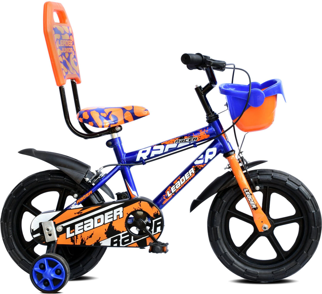 Racer 14T Kids Cycle with Training Wheels, Semi-Assembled, Age Group 2-5 Years, 14" Road Cycle, Single Speed, Blue