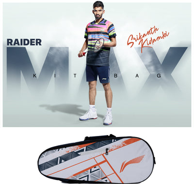 Li-Ning Raider Max Badminton Kit Bag Kit Bag (White) (Size - L/50 L)