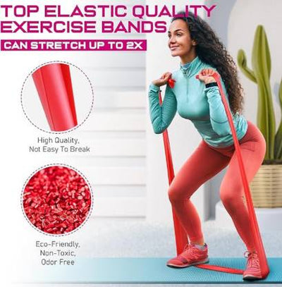 ALYV Resistance Bands for Physical Therapy |  Recovery |  Pilates |  Yoga |  and Strength Training - Tension Stretch Bands for Arms |  Shoulders |  and Full Body Workouts (Pack of 1 |  Assorted)