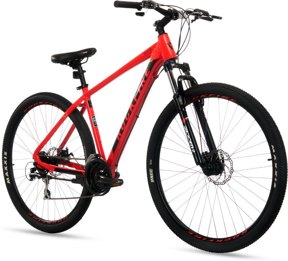 Rockfire Ridge 29 T Mountain Hardtail Cycle 24 Gear Red KriyaFit