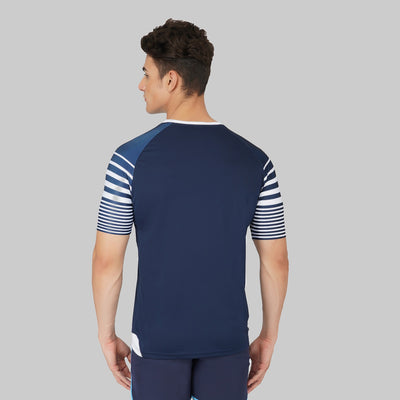 Solid Men Round Neck Dark Blue T-Shirt (Navy)(Half Sleeve)