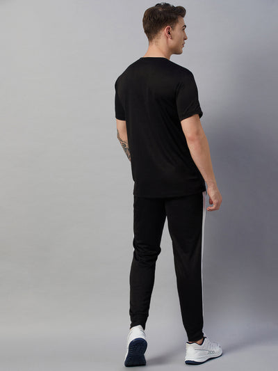 Men's Black Co-ord Set (Tshirt |Track Pants Combo)