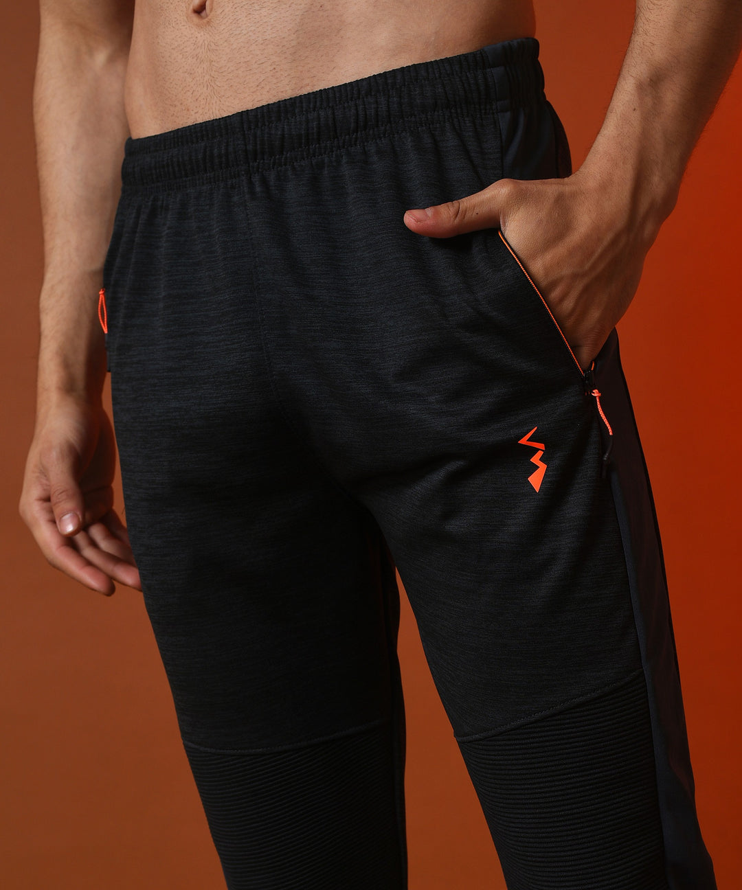 Solid Men Black Track Pants  (Dark Carbon)