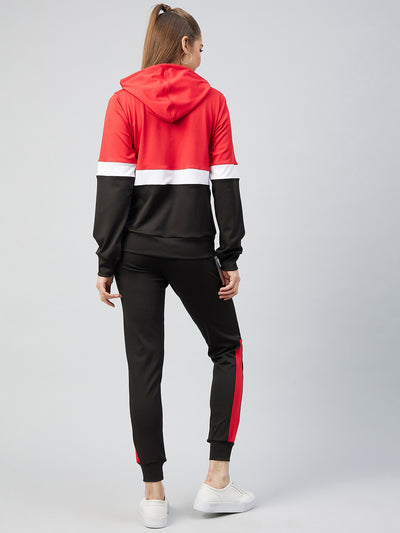 Women Colorblock Track-Suit (Red)
