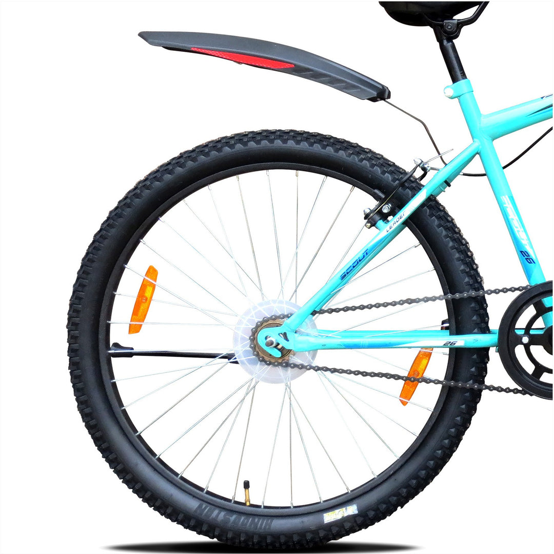 Scout 26T Front Suspension, Front Disc - Sea Green & Black for MTB Ride - 26 T Mountain Cycle, Single Speed, Green & Black