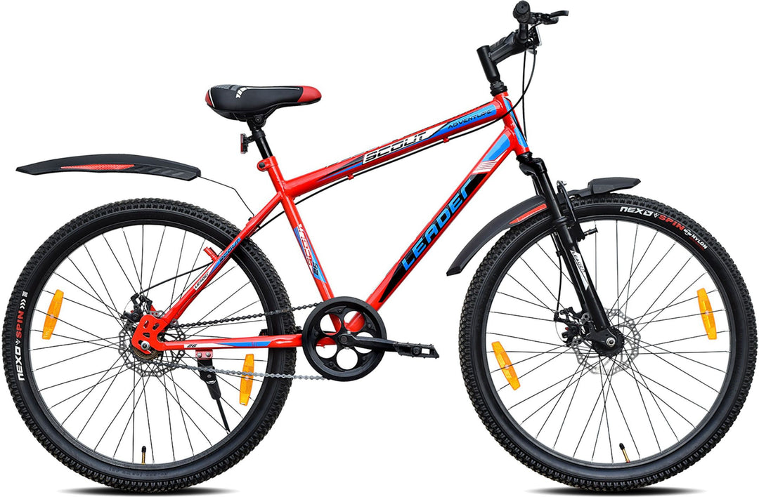 Scout 26T Mountain Bicycle Bike without Gear, Single Speed with FS DD Brake - 26 T Mountain Cycle, Single Speed, Red