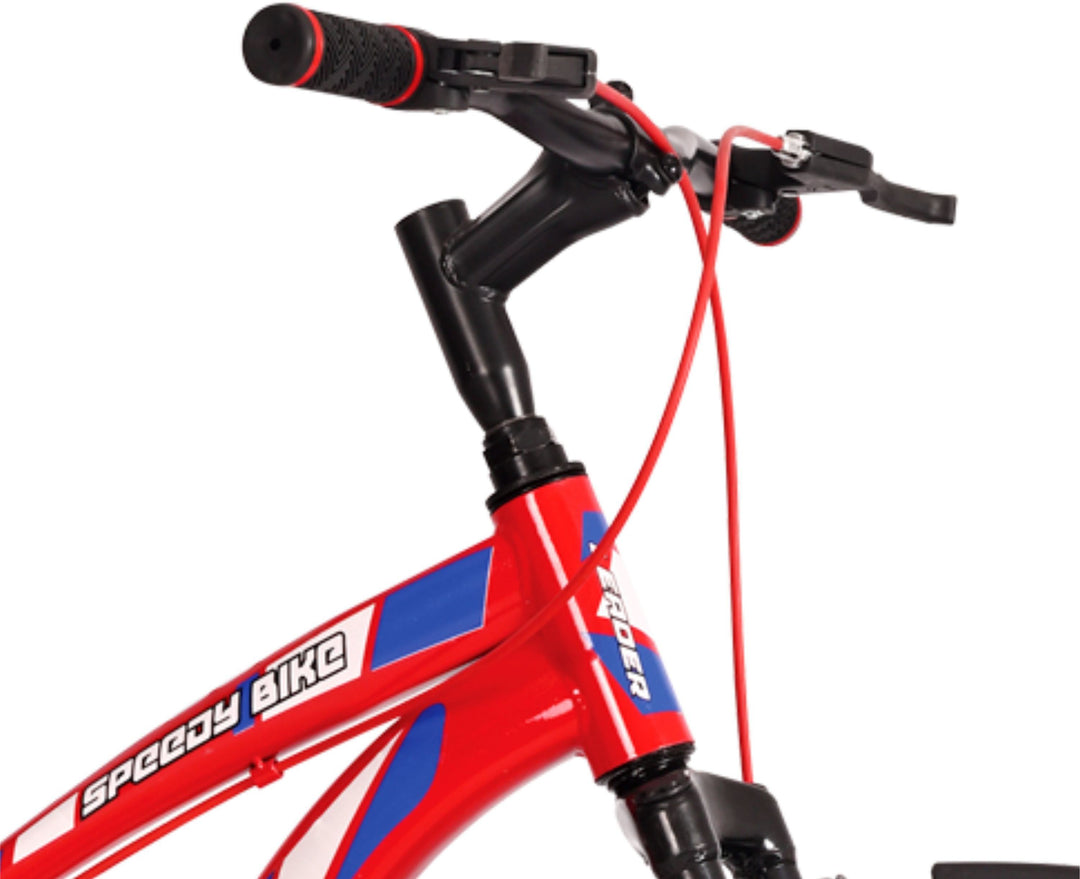 Speedy Bike 20T Kids Cycle with Front Suspension and Disc Brake, Ideal for 7-10 Years, 20" Mountain Cycle, Single Speed, Red