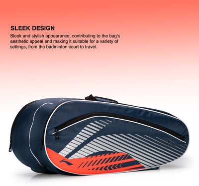 Li-Ning Stripe Badminton Kit Bag (Blue/Orange) (Size - L/50 L)