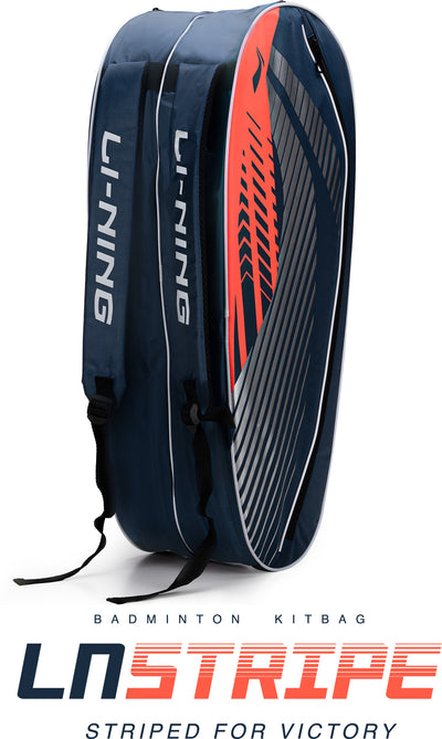 Li-Ning Stripe Badminton Kit Bag (Blue/Orange) (Size - L/50 L)