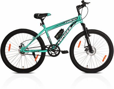 Torfin 26T MTB Bicycle without Gear, Single Speed with FS DD Brake, 26" Mountain Cycle, Single Speed, Black-Green