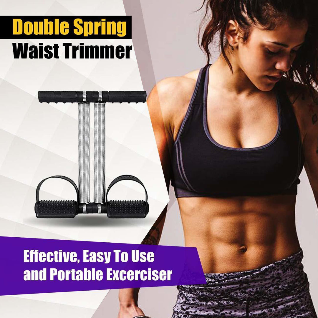 Combo Of For Home Gym Fitness Double Toning Tube |Tummy Trimmer & Ab Roller