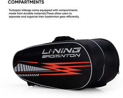 Li-Ning TurboPac Badminton Kit Bag (Black) (Size - L/50 L)