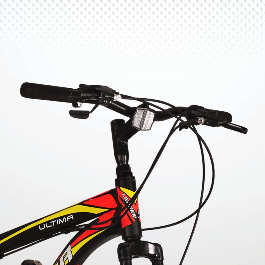 Ultima 26T Multi-Speed 21-Speed Hybrid Cycle with FS DD Brake, 26" Hybrid Cycle City Bike, 21 Gear, Black-Red