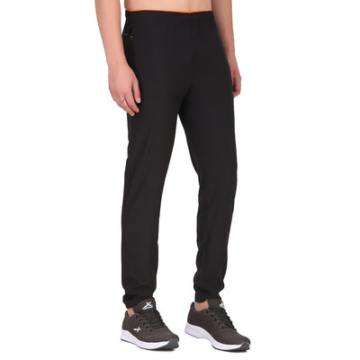 Solid Men Sports Track pants 100 % Polyester (Pack of 1) Black