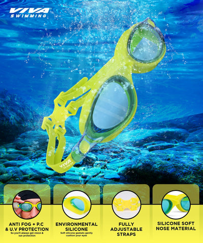 Anti Fogg & U.V Protective 4 Layers Swimming Goggles